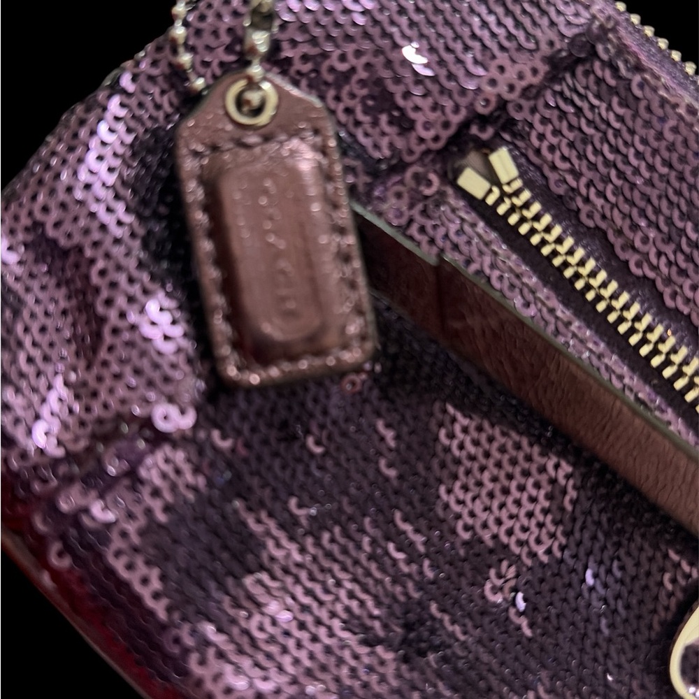 Coach EUC Purple Sequin Crossbody Bag - Picture 3 of 7